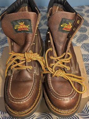 Thorogood Men's Brown Leather Moc Toe Work Boots Size 6D